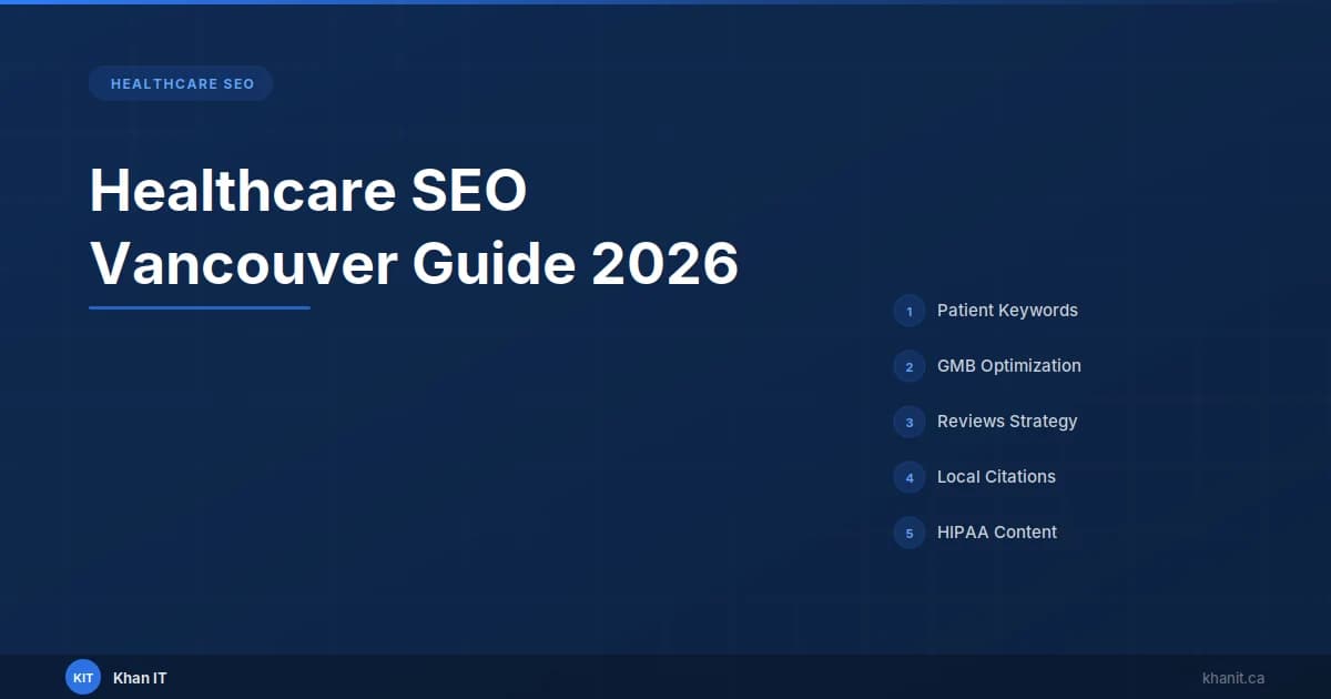 Healthcare SEO strategy guide for Vancouver clinics and medical practices — local search, Google Business Profile, and AI search optimization
